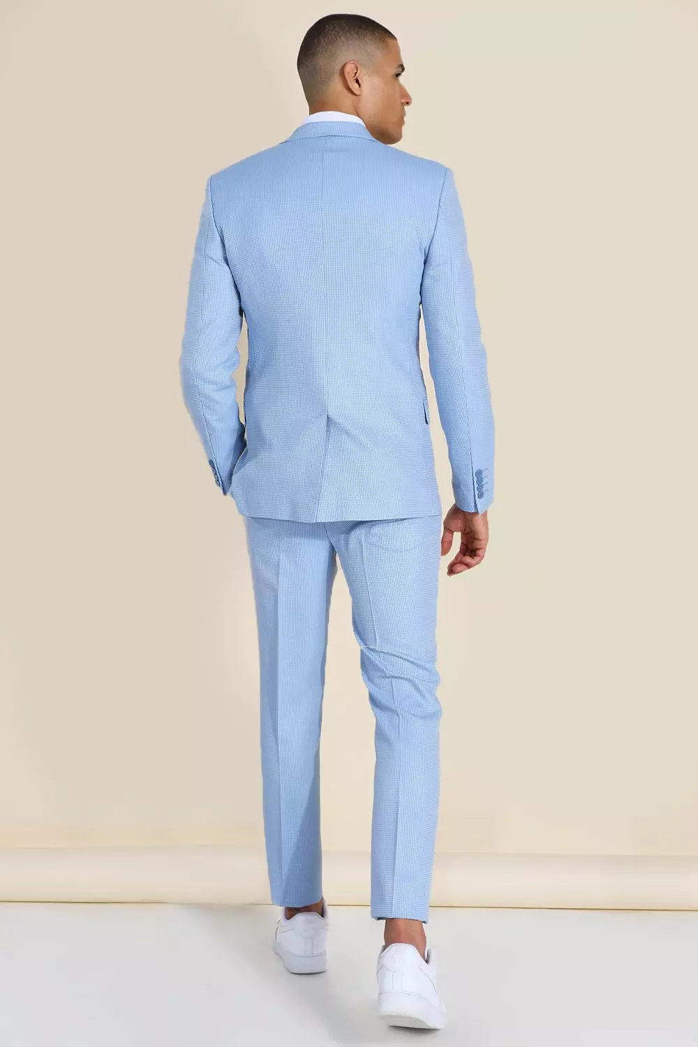 Single Breasted Textured Skinny Suit Jacket | boohooMAN USA